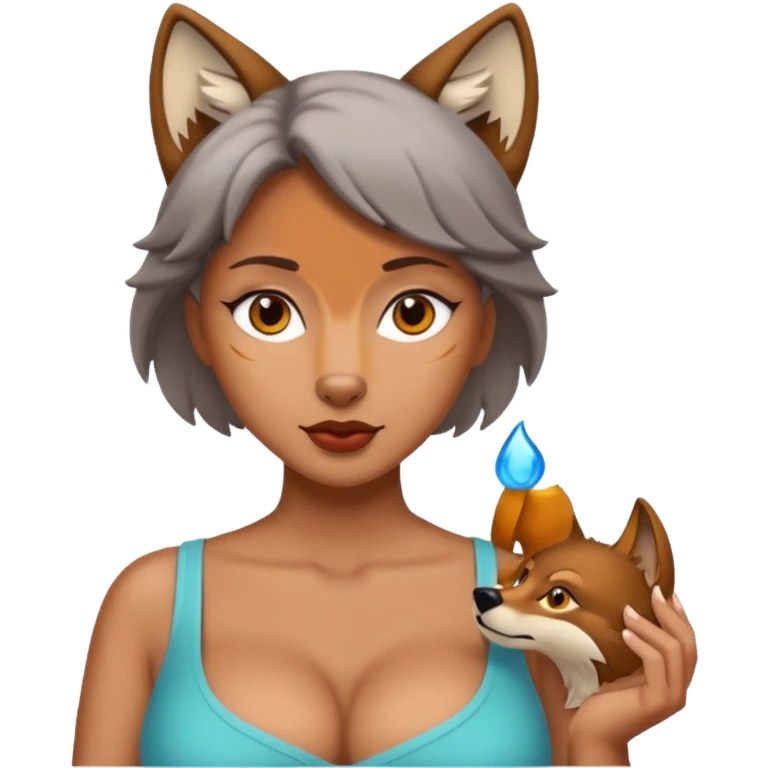 Female boobs wolf emoji