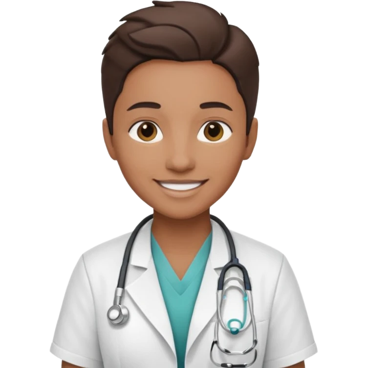 androgynous medium tone skin physician, NO stethoscope around neck emoji