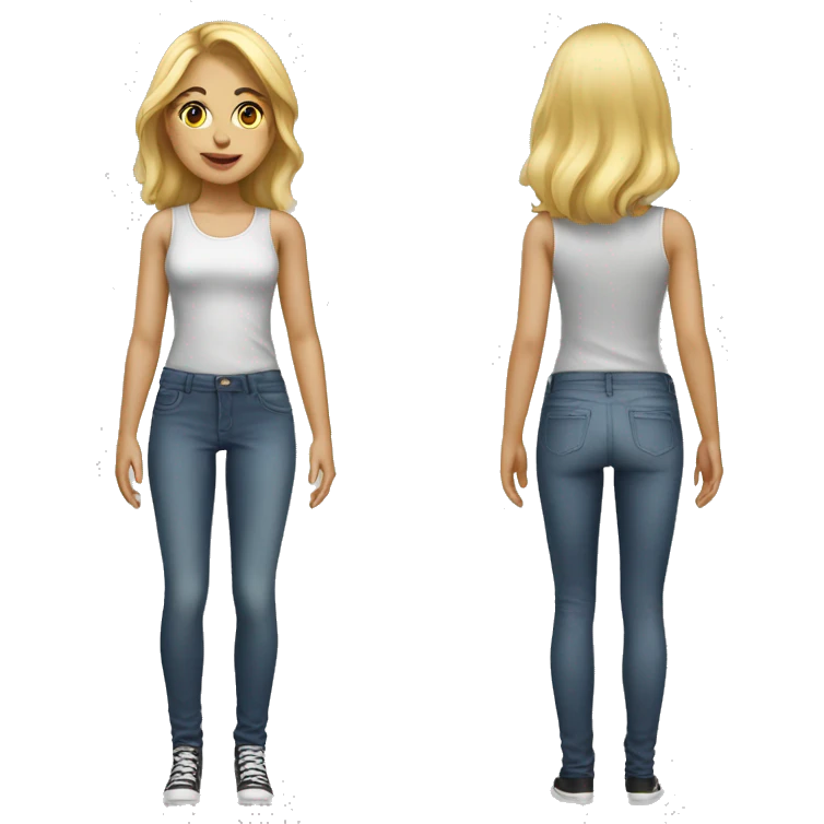 Realistic full body blonde girl emoji