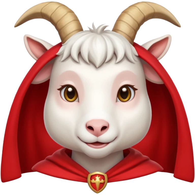 white female goat wearing a read cape emoji