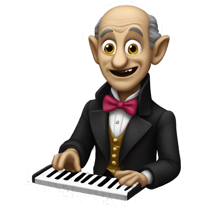 Count von count playing piano, iOS emoji stye art emoji