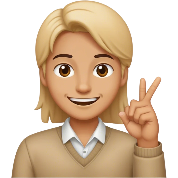 Face smiling while doing the rude finger emoji