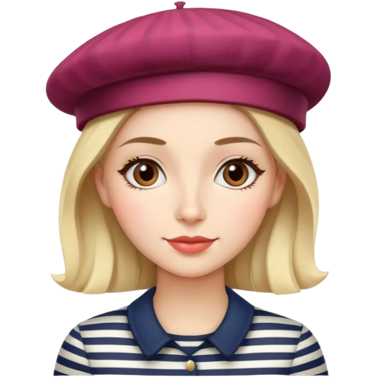 Parisian woman with beret and striped shirt emoji