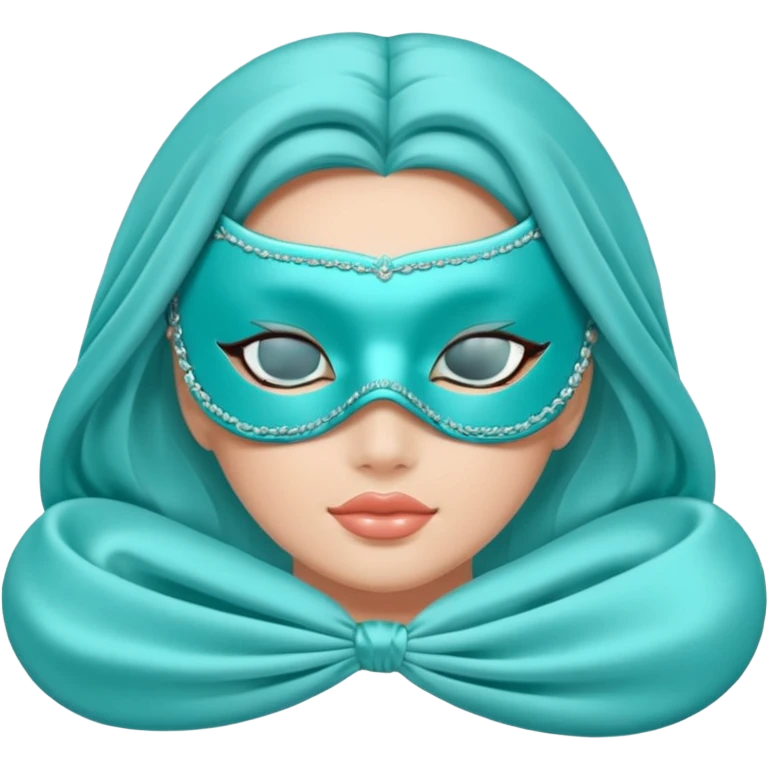 Sleeping mask of Tiffany color emoji