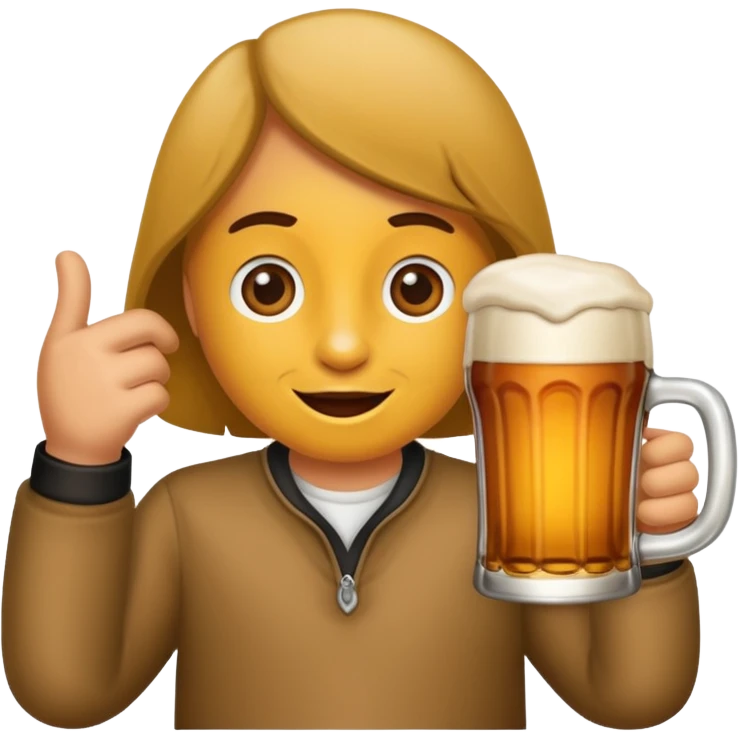 Een aap met een biertje emoji