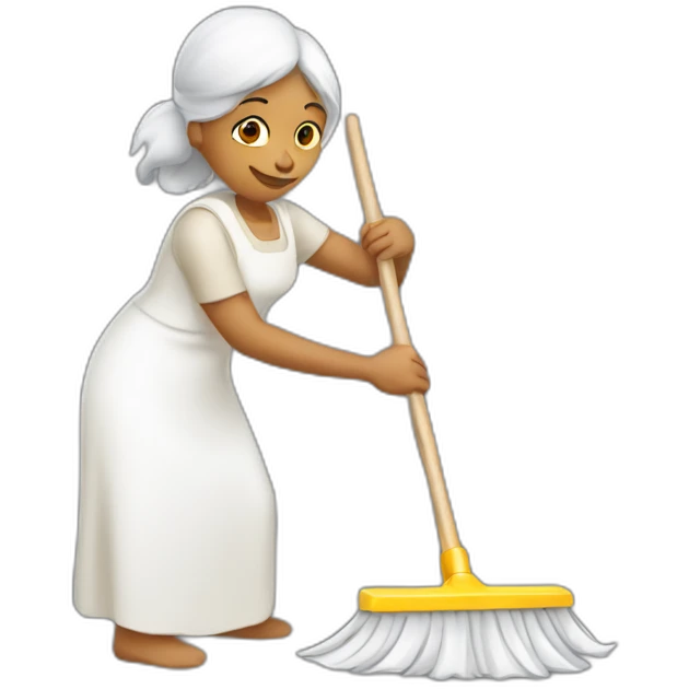 A white Indian lady cleaning emoji
