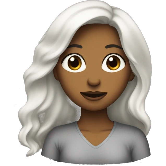 Emoji de una mujer pelo  negro ondulado ojos negros almendrados pestañas largas labiosgruesos  emoji