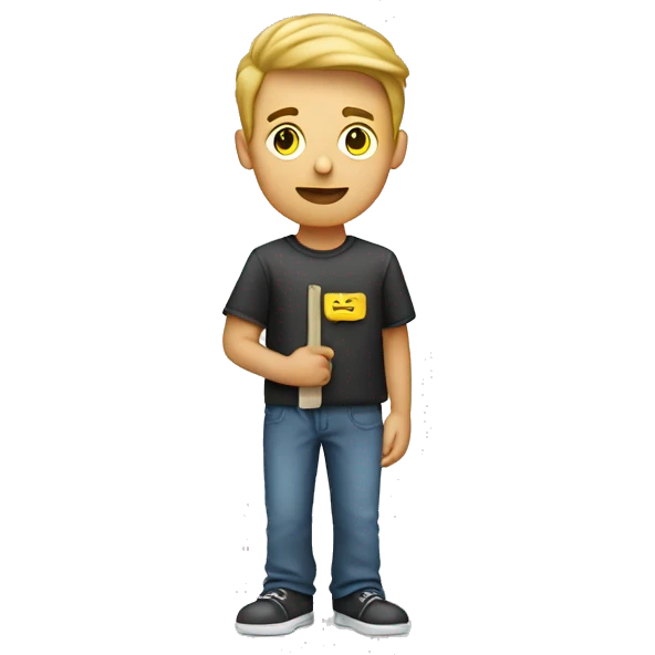 Student male white holding a pushpin in hand emoji
