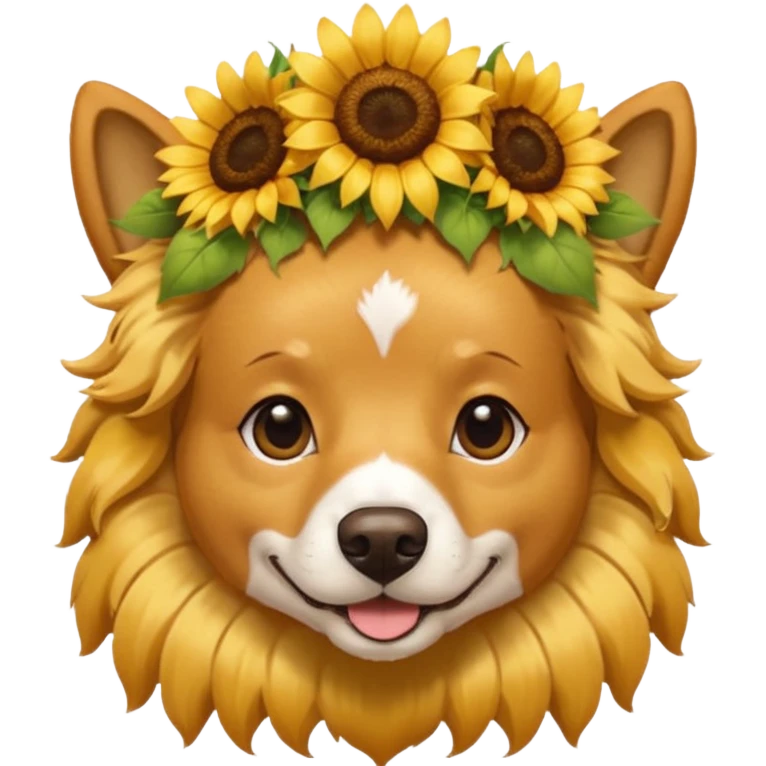 dog with sunflower crown emoji