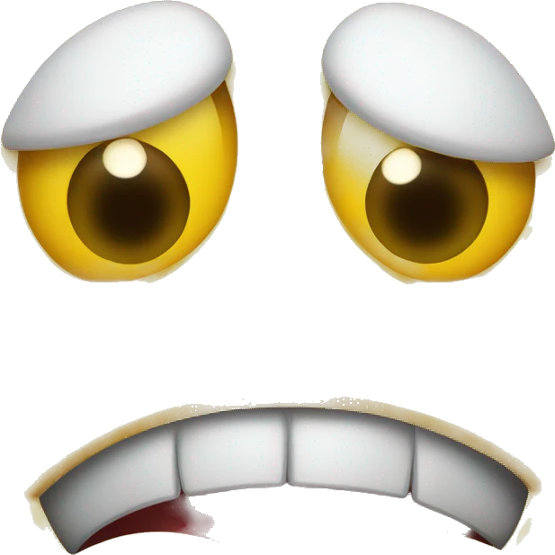A yellow  emoji with open O mouth  and drooling with these eyes looking up emoji