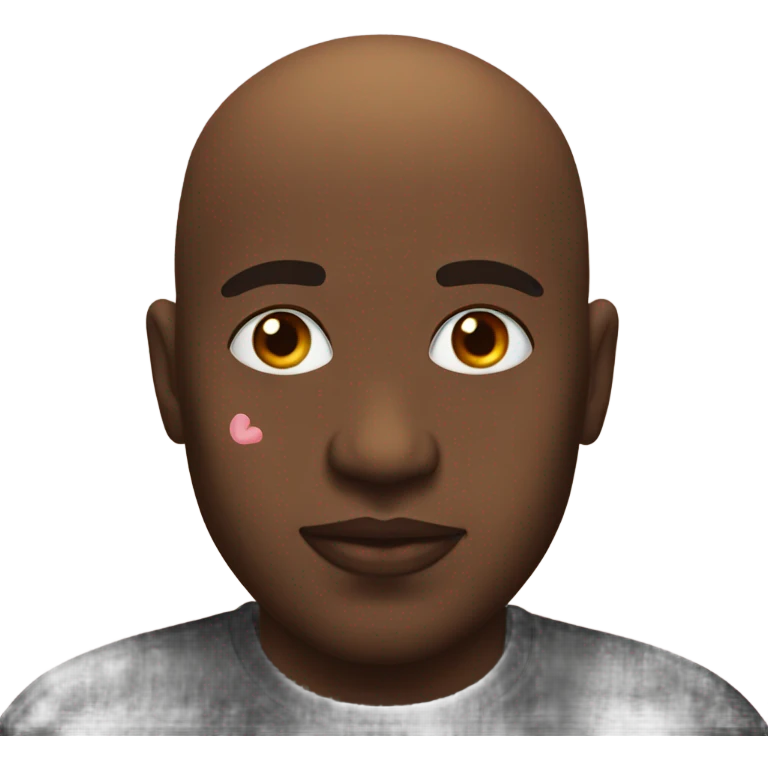 Bald black man with kisses face emoji