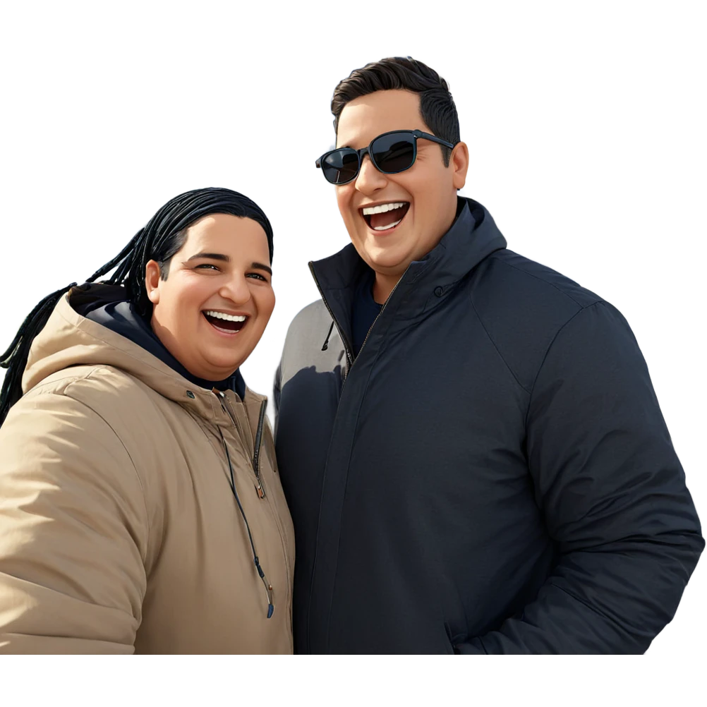 boys laughing under the sky emoji