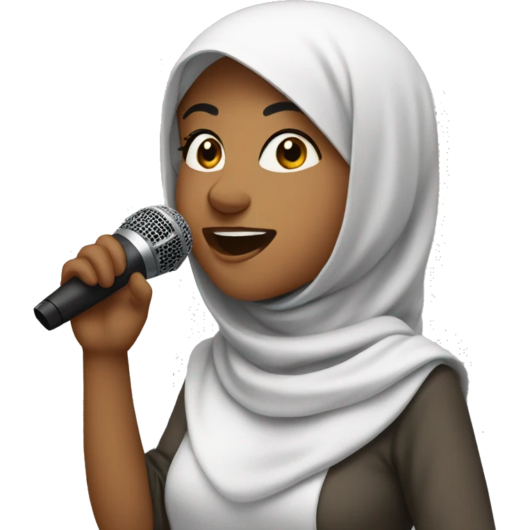 Muslim-girl-singing-karaoke emoji