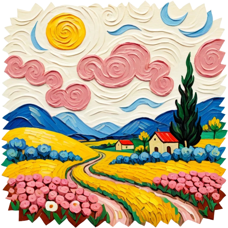 van gogh style abstract SPAM  meat flowers landscape emoji