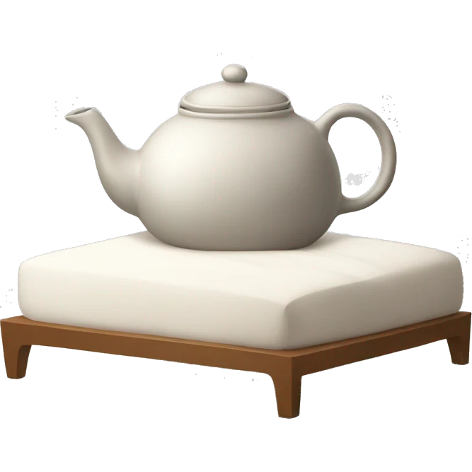 teapot resting on top of a bed emoji