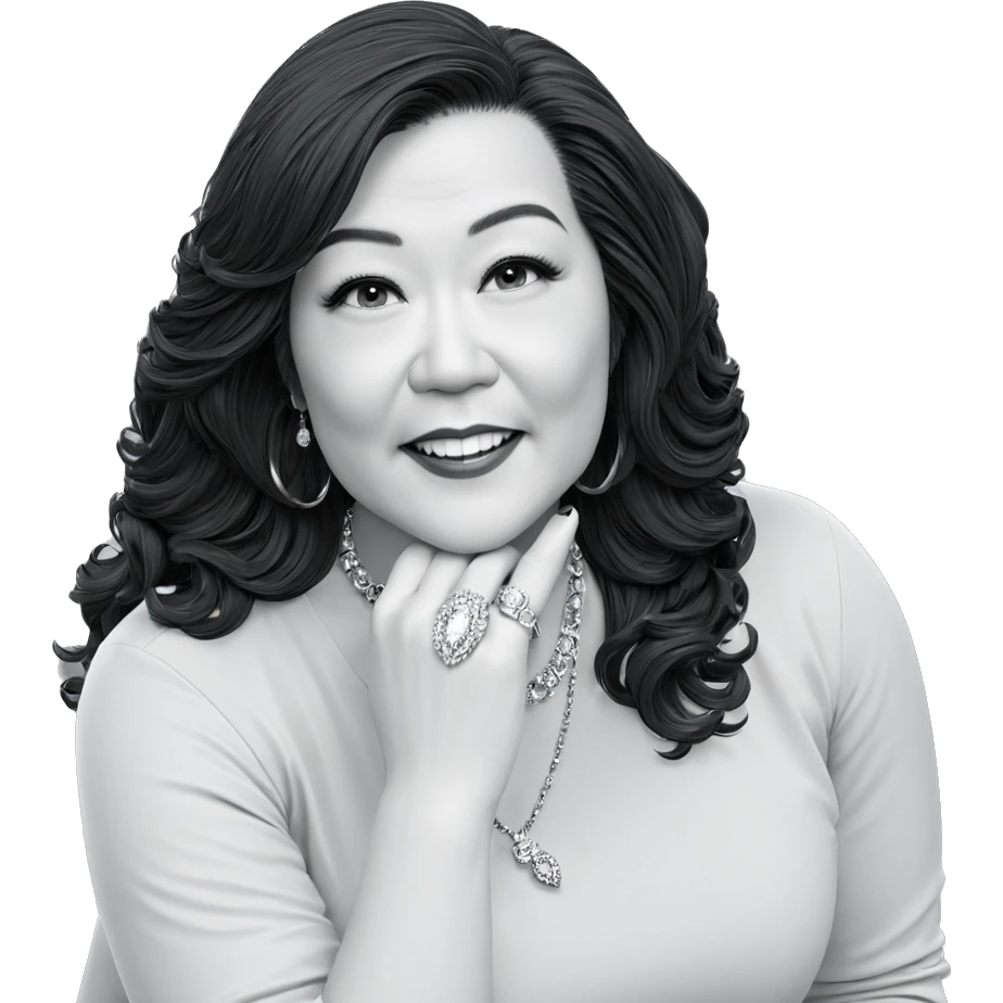 monochrome beauty with jewelry emoji