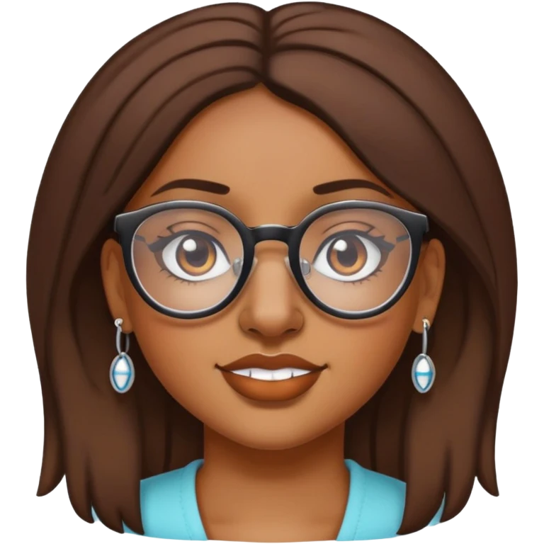 brownskin girl with glasses and nose piercings emoji