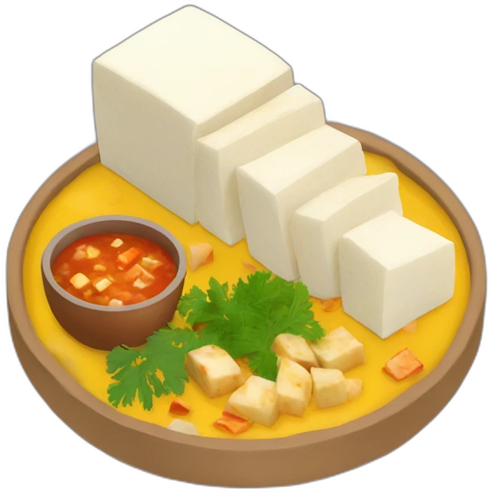 Sag paneer dish isometric emoji