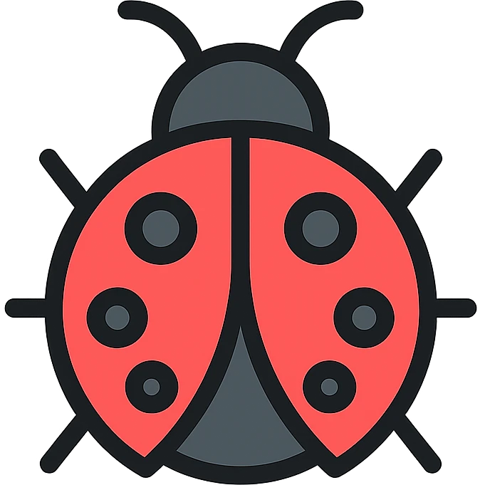 professional ladybug logo, flat design, strong lines, suitable for a company identity, minimal and modern emoji