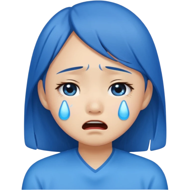 Asian girl crying more like this 😭 make the tears blue emoji
