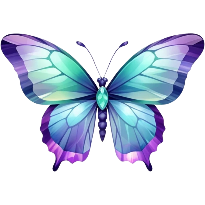 Iridescent Fluorite crystal gemstone butterfly  emoji