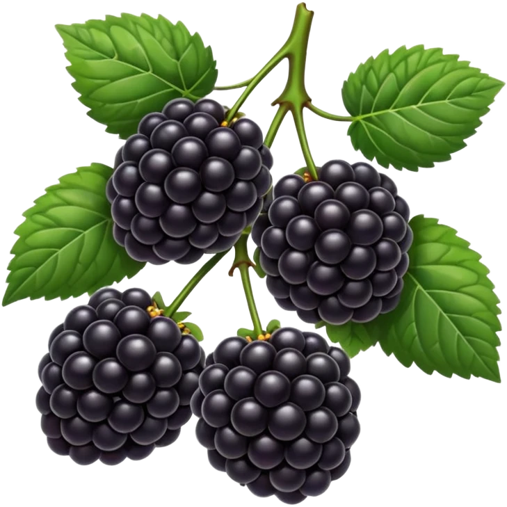 black color blackberries emoji