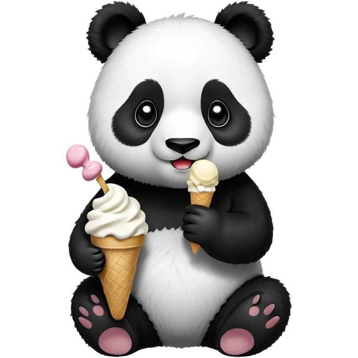 Panda eating ice cream emoji