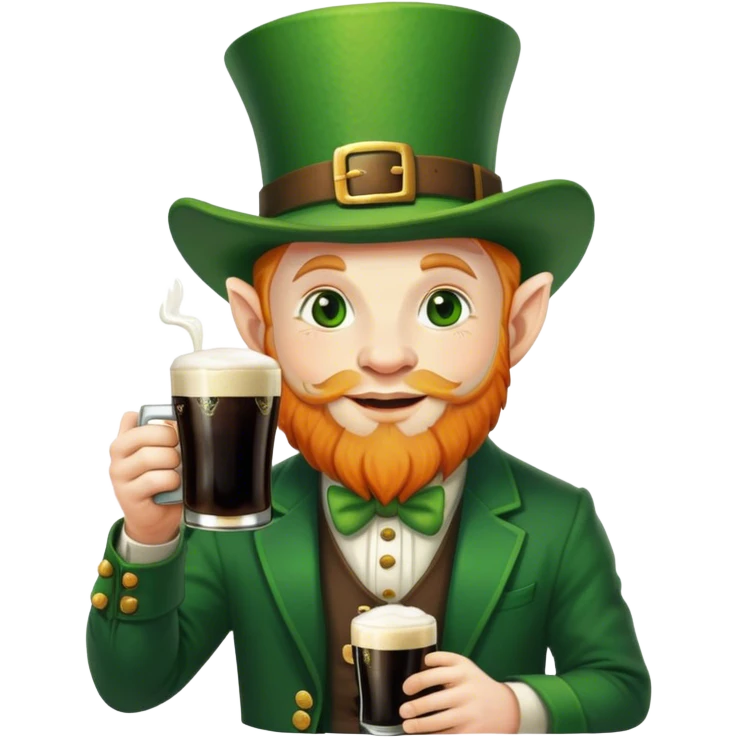 leprechaun drinking guinness  emoji