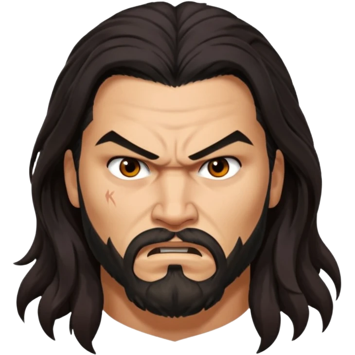 jason mamo long hair angry  from Games of throne character face only younger emoji