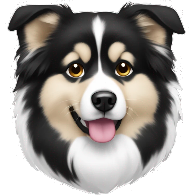 Black and white finnish lapphund emoji