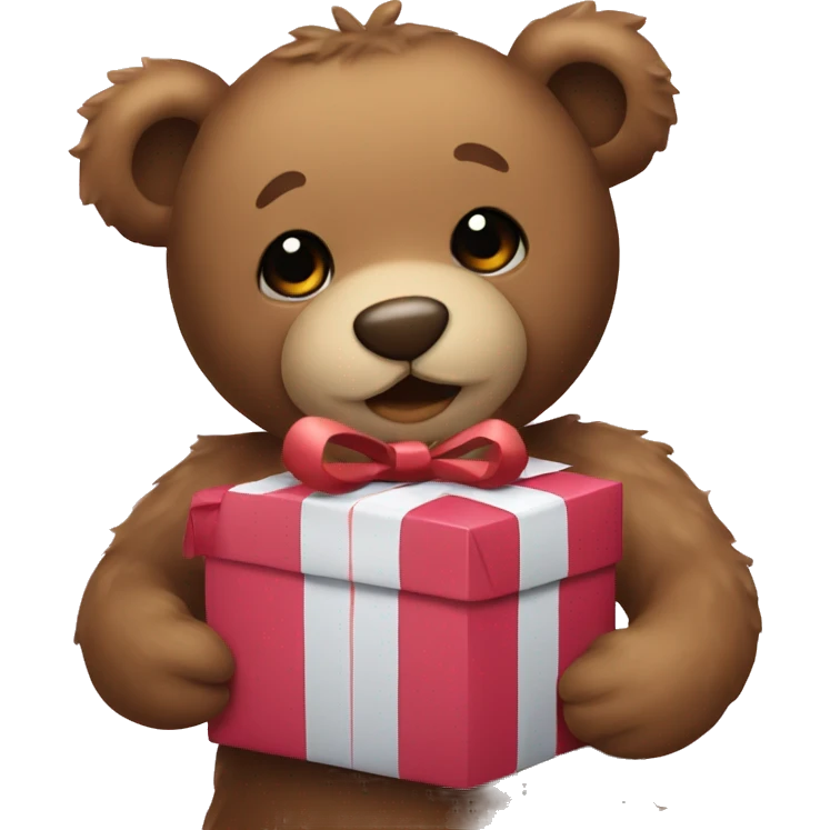 Teddy bear holding presents  emoji