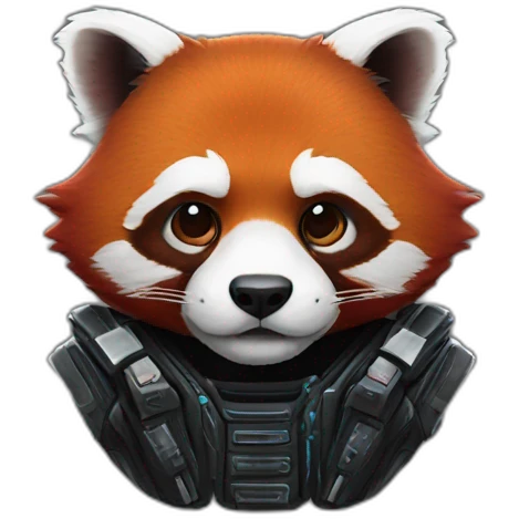 cyberpunk red panda emoji
