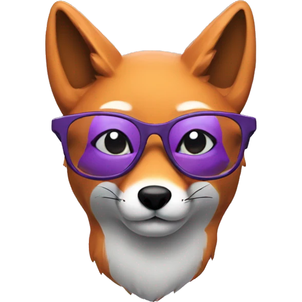 purple fox with glasses  emoji