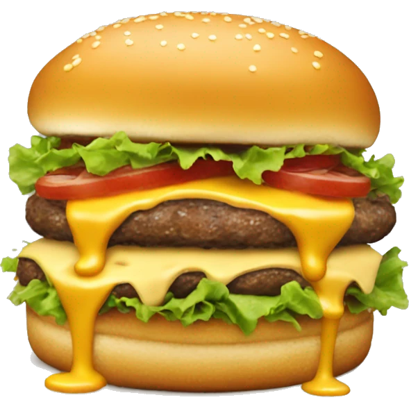 Smash burger with melted cheese emoji