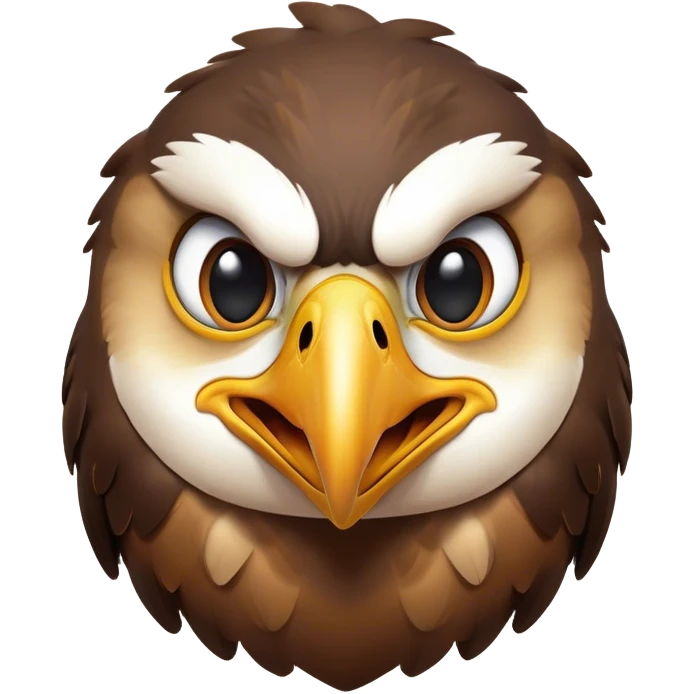 Cinematic Comical Hawk Portrait Emoji, Head tilted dramatically with an exaggeratedly shocked expression, featuring a sharply defined beak and wide, comically expressive eyes full of playful disbelief, Simplified yet hilariously expressive features, highly detailed, glowing with a slightly sassy glow, high shine, dramatic yet playful, stylized with an air of cheeky aerial mischief, soft glowing outline, capturing the essence of a meme-worthy hawk that looks ready to side-eye its way into viral fame! emoji