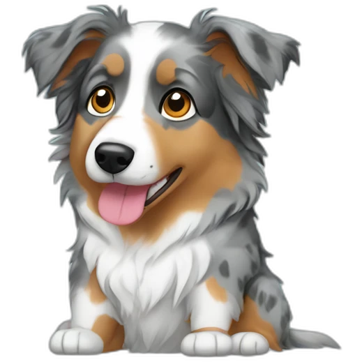 Australian shepherd dog in pajamas emoji