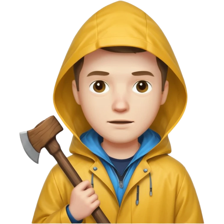 Американский психопат в дождевике с топором emoji