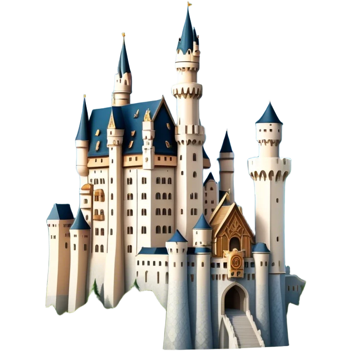 Cinematic Realistic Neuschwanstein Castle Landmark Emoji, depicted as the fairy‚Äêtale castle set against a mountainous backdrop rendered with dramatic lighting and intricate textures. emoji
