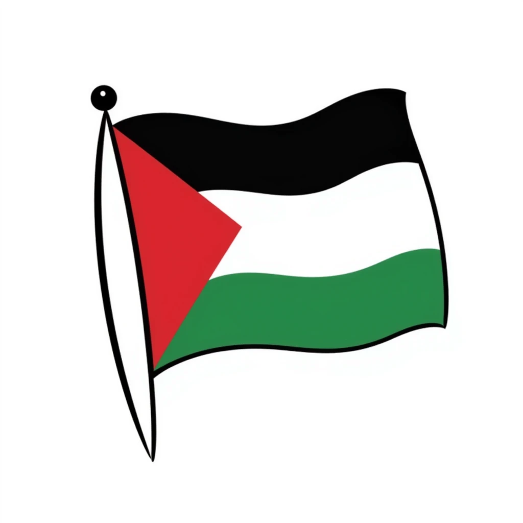 fluttering Palestinian flag emoji