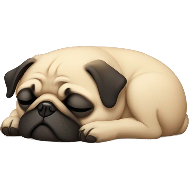 Pug sleeping  emoji