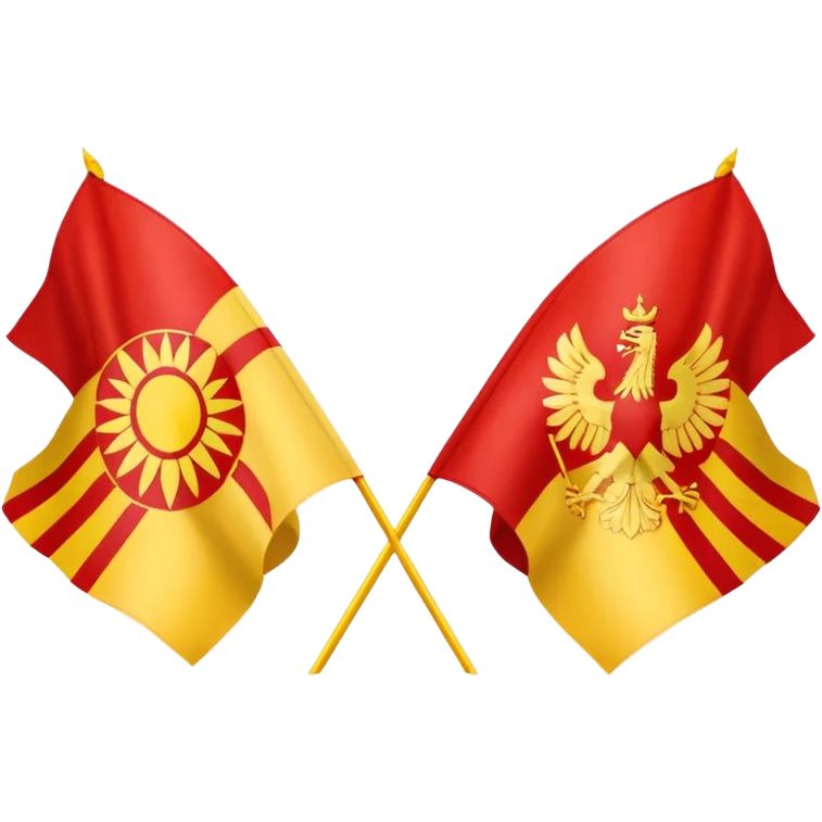 combine half the macedonian flag with half the polish flag so there is an even amount of each in the one flag. keep the colours of the flags the same do not merge them. just cut half of each and put them together emoji