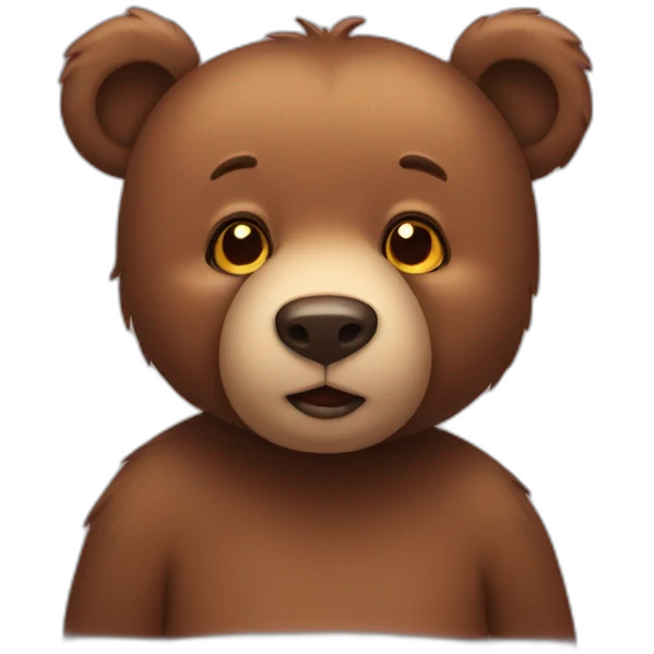 shy bear emoji