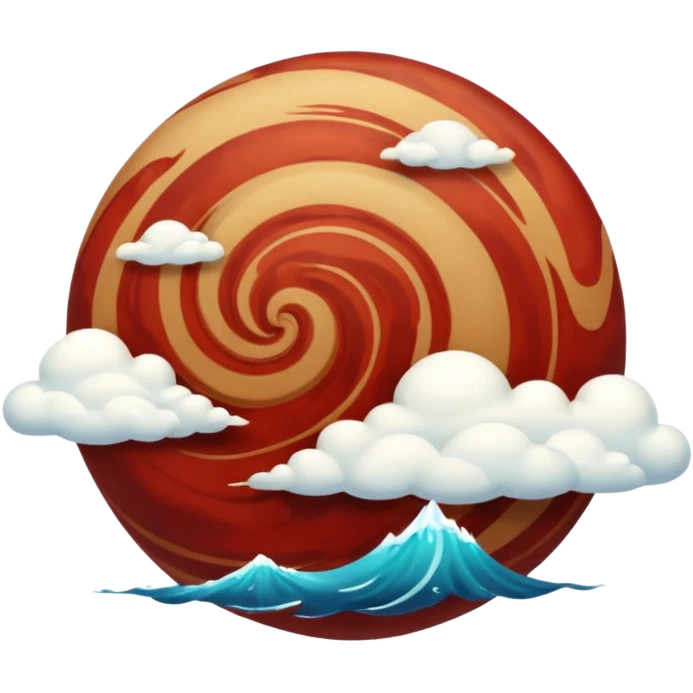 Planet Earth but ocean red land brown emoji