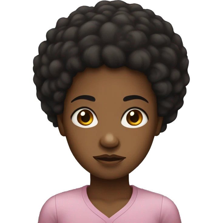 Black girl with Afro frowning emoji