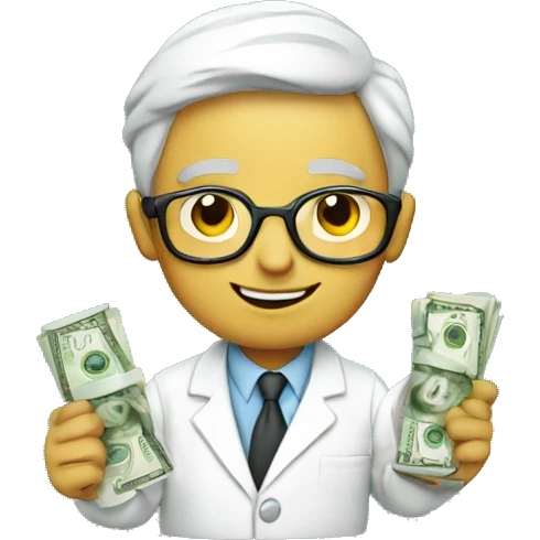 scientist with money emoji