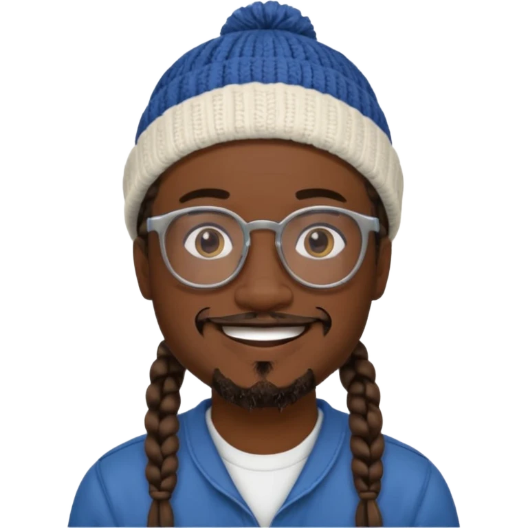 man with braids glasses beanie and goatee emoji