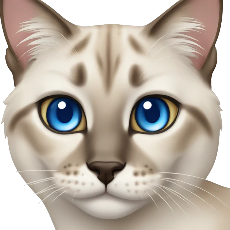 Lynx point Siamese cat with blue eyes emoji