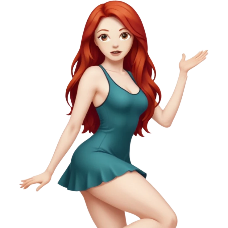 Sexy Excite long haired redhead twerk emoji