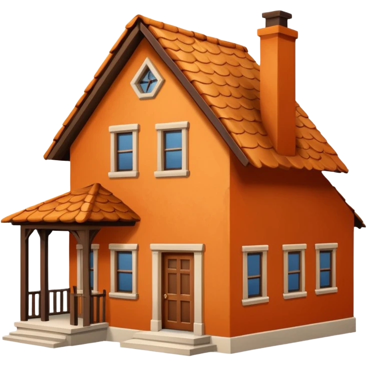 A burnt orange house emoji