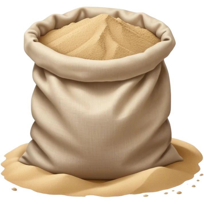 Linen Opened bag full of sand emoji